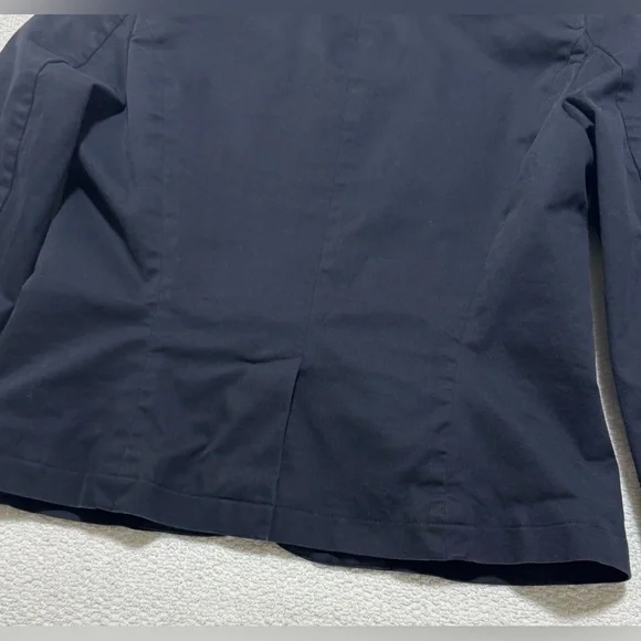 Talbots Stretch Size 10 Navy Blue Cotton Short Blazer - Picture 12 of 13